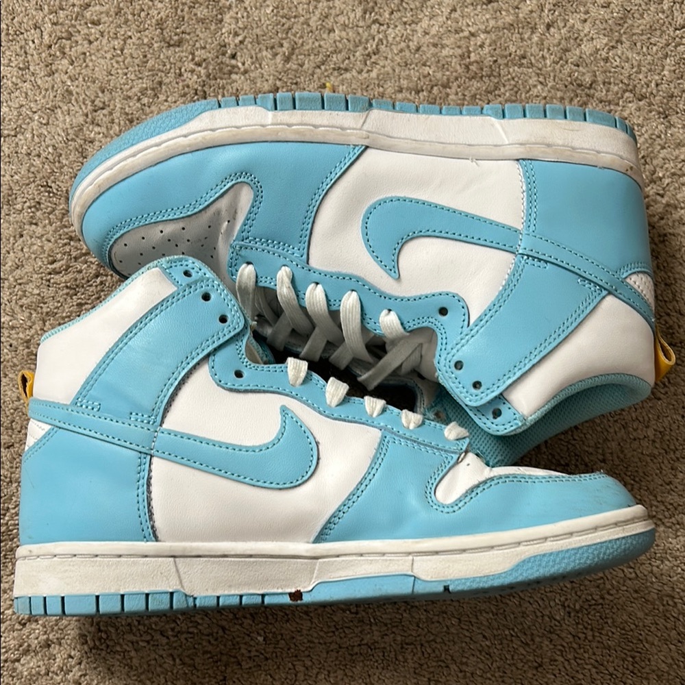 Blue and White Nike Dunks Size 6